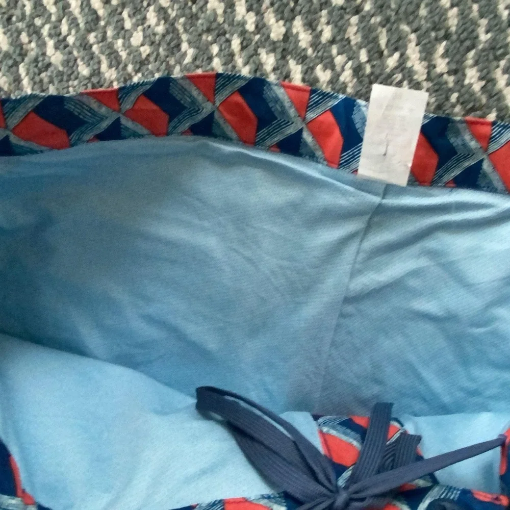 Fair Harbor Swim Shorts Mens 38 Blue Geometric Trunks Lined Stretch Quick Dry